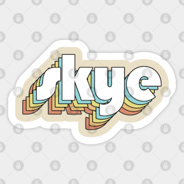 Skye - Retro Rainbow Typography Faded Style Sticker by Paxnotods